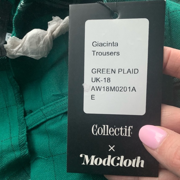 NWT Modcloth Here and Haute Plaid Wide Leg Trouser - Picture 4 of 5